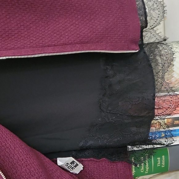 Burgundy Sweater Blouse Back Zipper Medium Sexy Goth Comfort Dark Romance - Picture 3 of 10